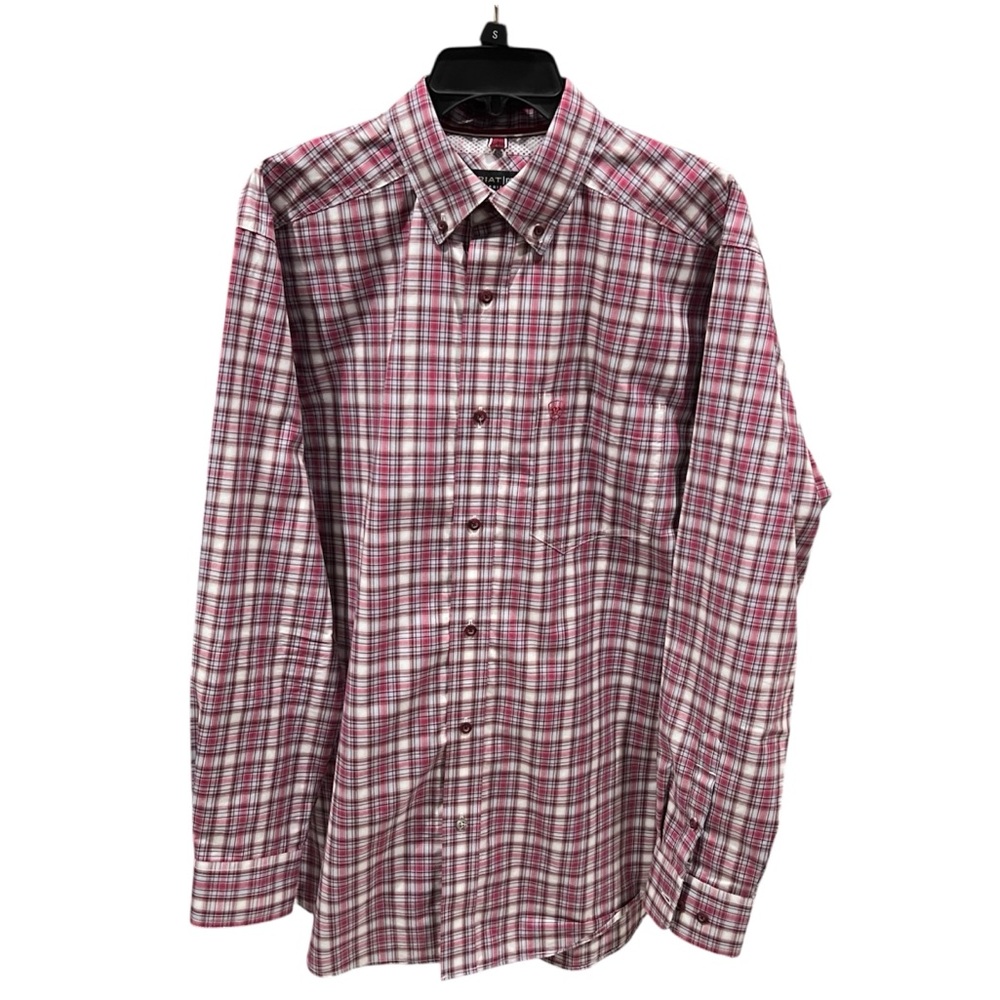 Ariat Men's Pro Series Rose Bud Plaid Judson Western Shirt Size Medium